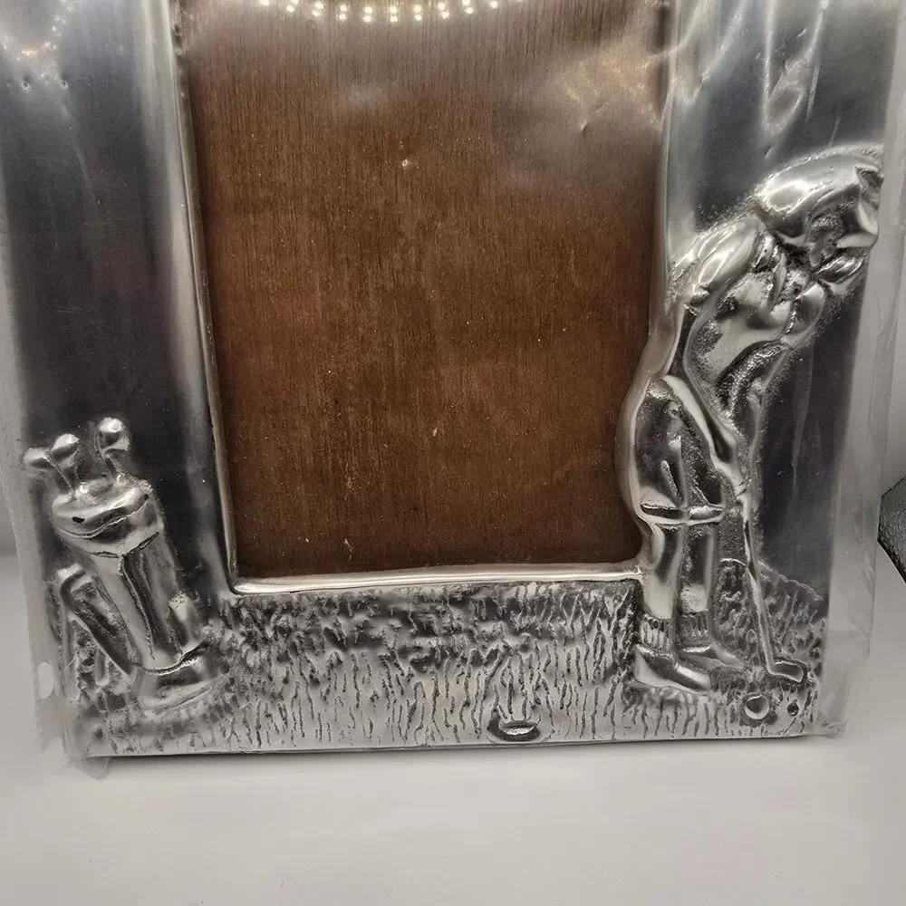 Holland Boone Polished Pewter Dimensional Golf Picture Frame Photo 4x6